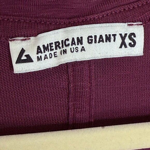 American Giant Merlot V-Neck Men’s Supima Cotton Long Sleeve‎ Tee, XS - Picture 5 of 6